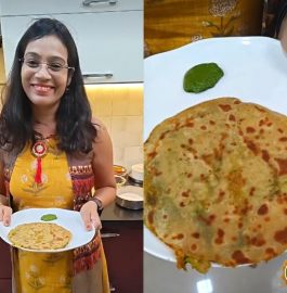 Cheesy Chhole Paratha Recipe
