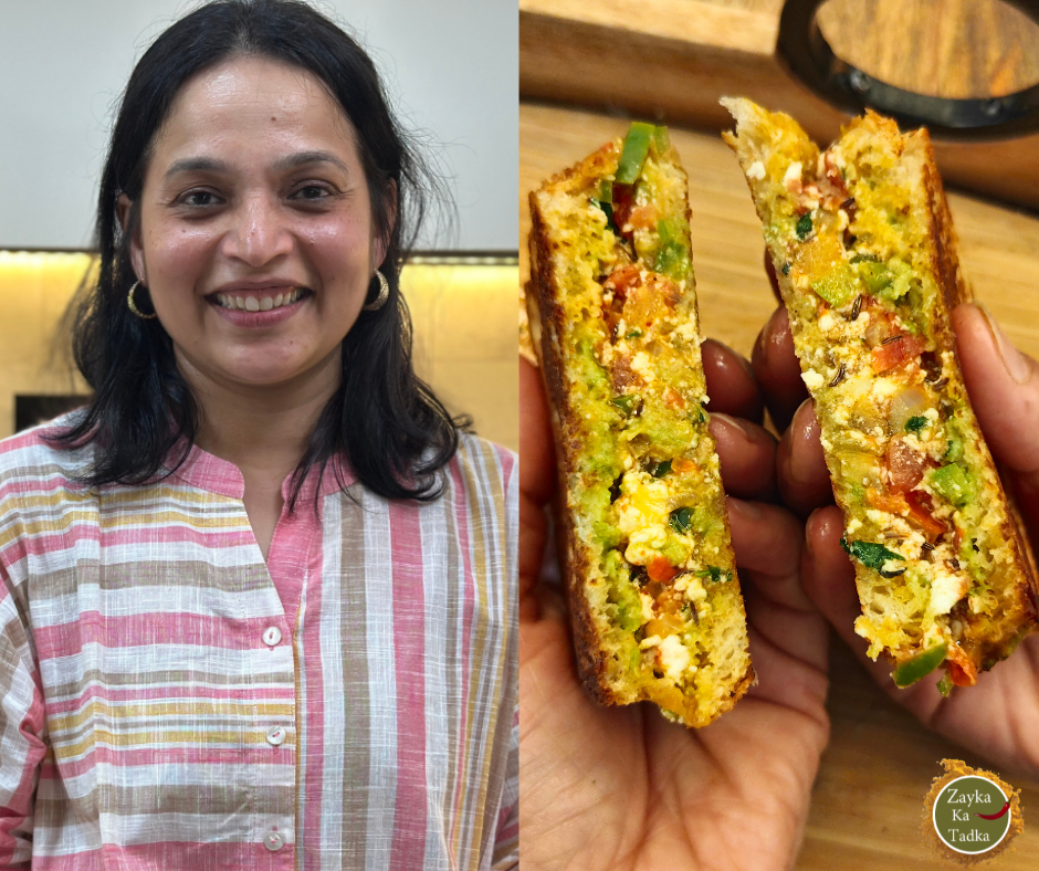 Crumbled Paneer Sandwich | Bhurji Sandwich Recipe