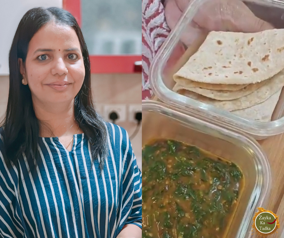 Besan Palak Ki Sabji With Paratha Recipe