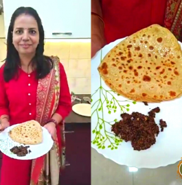 Roasted Garlic Chutney With Paratha Recipe