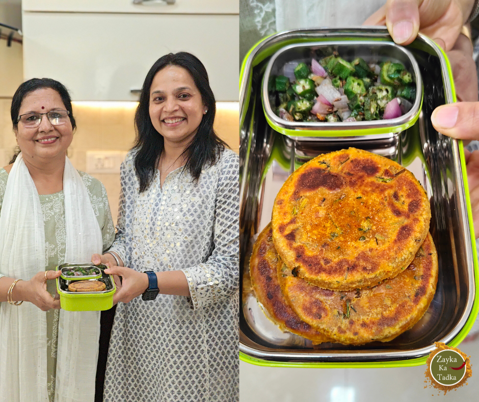 Masala Bhakhri With Bhindi Pyaz Ki Sabji Recipe