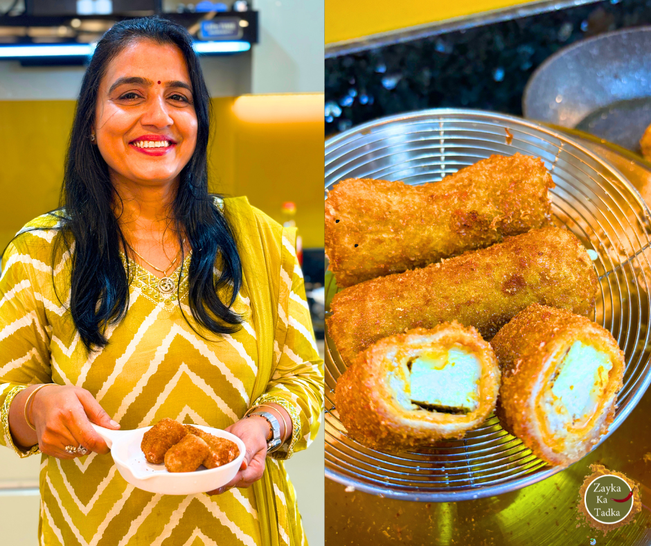 2 Types Of Bread Paneer Roll Recipe