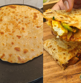Leftover Roti Veg Paneer Wrap Recipe