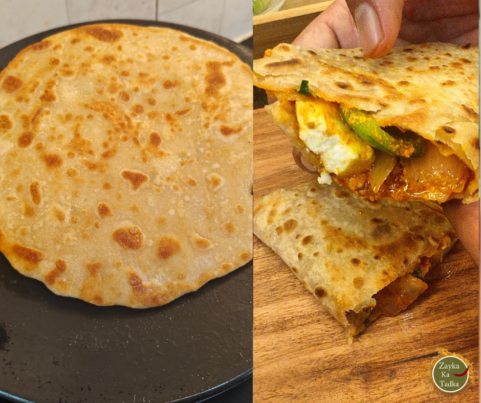Leftover Roti Veg Paneer Wrap Recipe