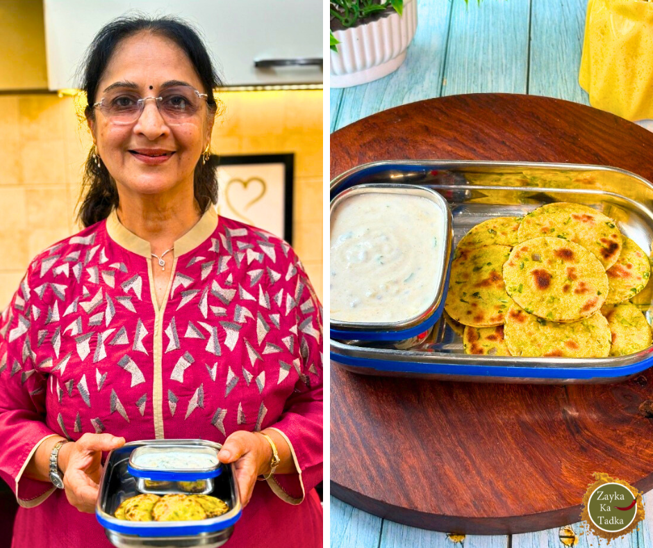 Missi Roti With Cucumber Sabja Raita Recipe