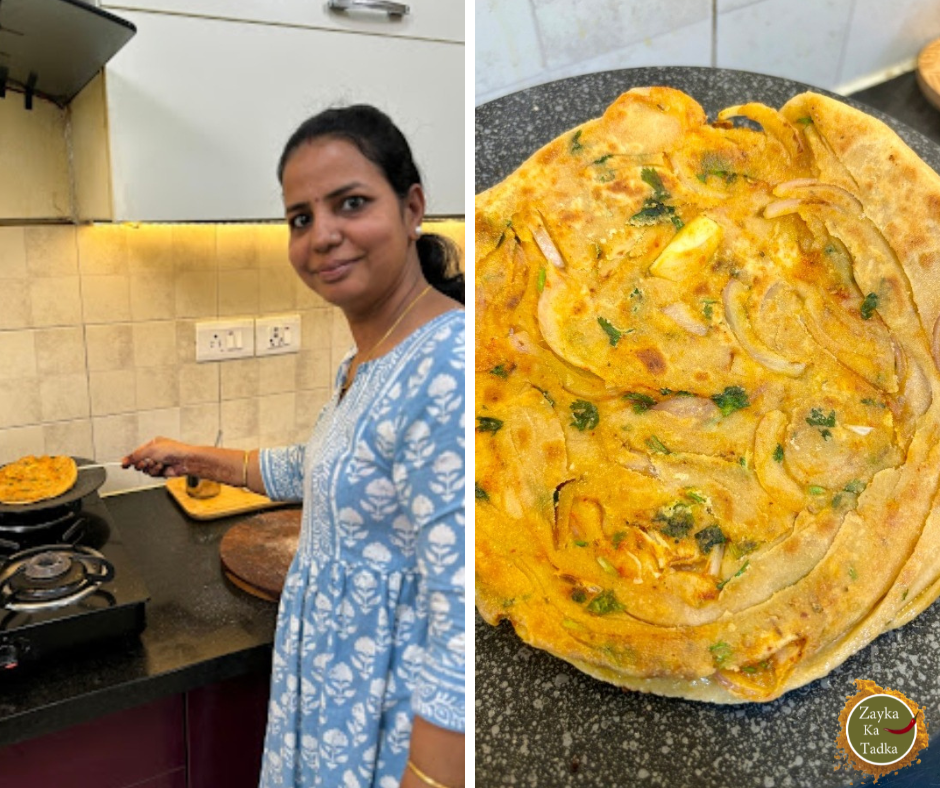 Masala Pyaz Lachha Paratha Recipe