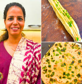 Spring Onion Laccha Paratha Recipe