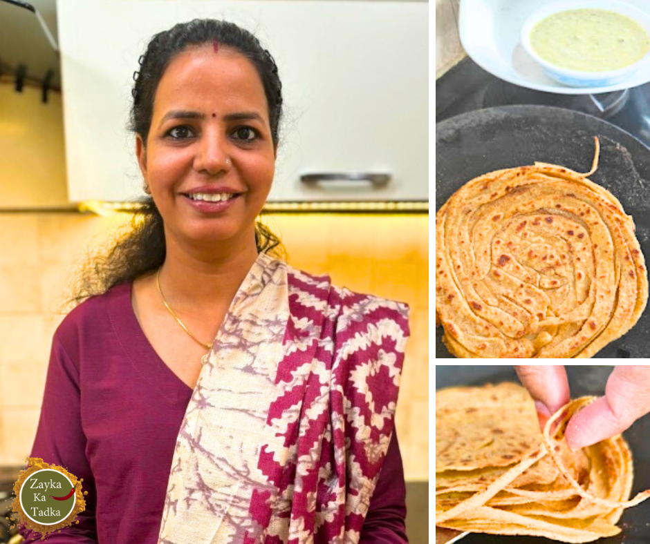 Lachha Paratha With Mint Raita Recipe