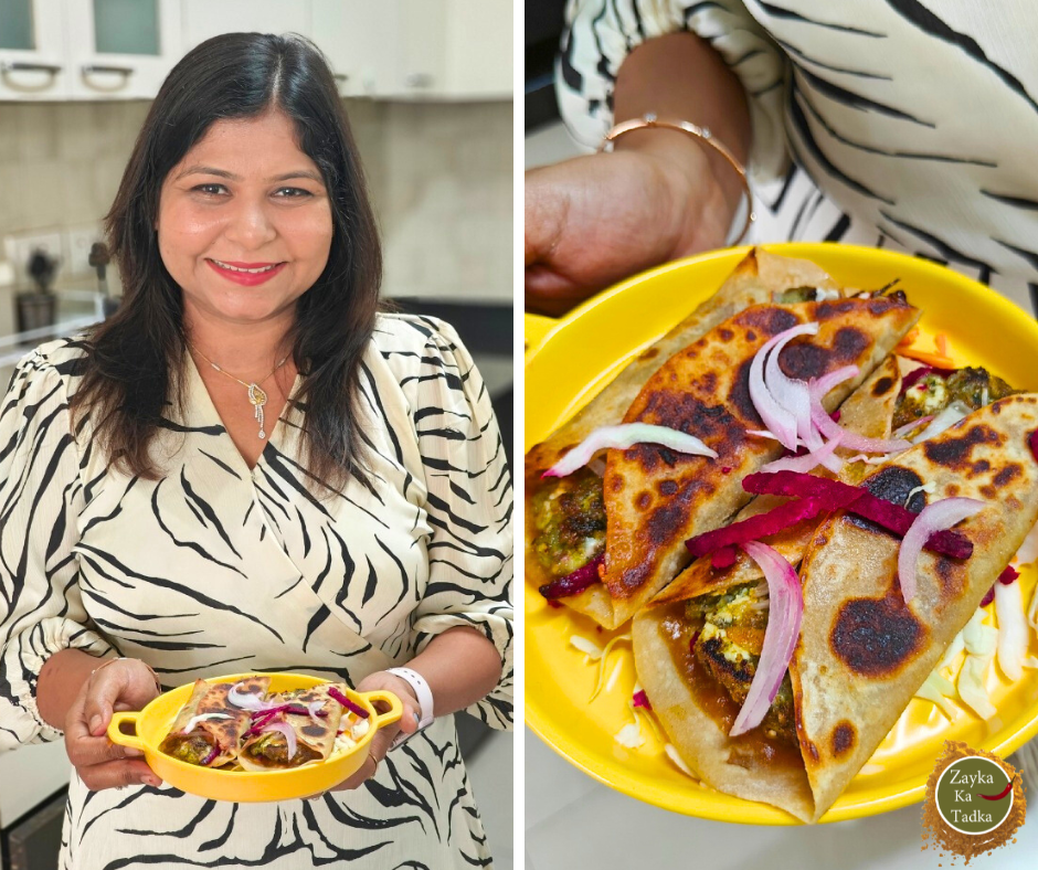 Sprouts Paneer Tikki Wrap Recipe