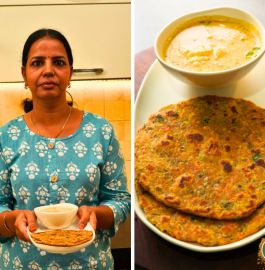 Veg Moong Dal Paratha With Aloo Ka Raita Recipe