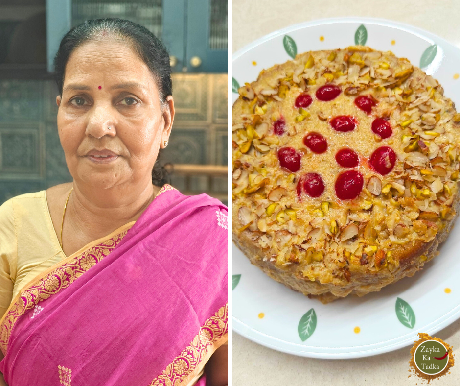 Coconut Sooji Custard Cake In Kadhai Recipe