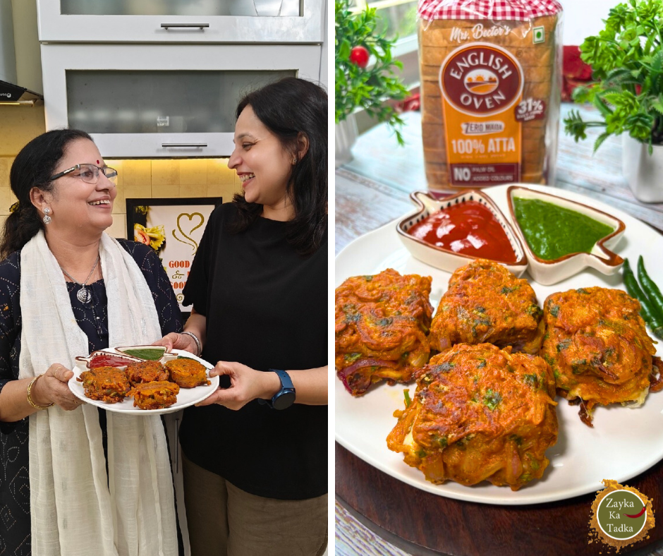 Stuffed Cheesy Onion Bread Pakoda Recipe