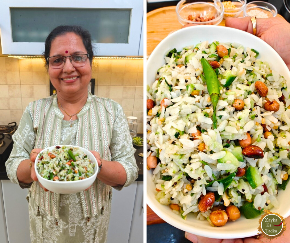 Cucumber Poha Recipe