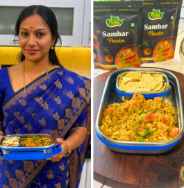 Instant Sambar Rice In Pressure Cooker | One-Pot Meal Recipe