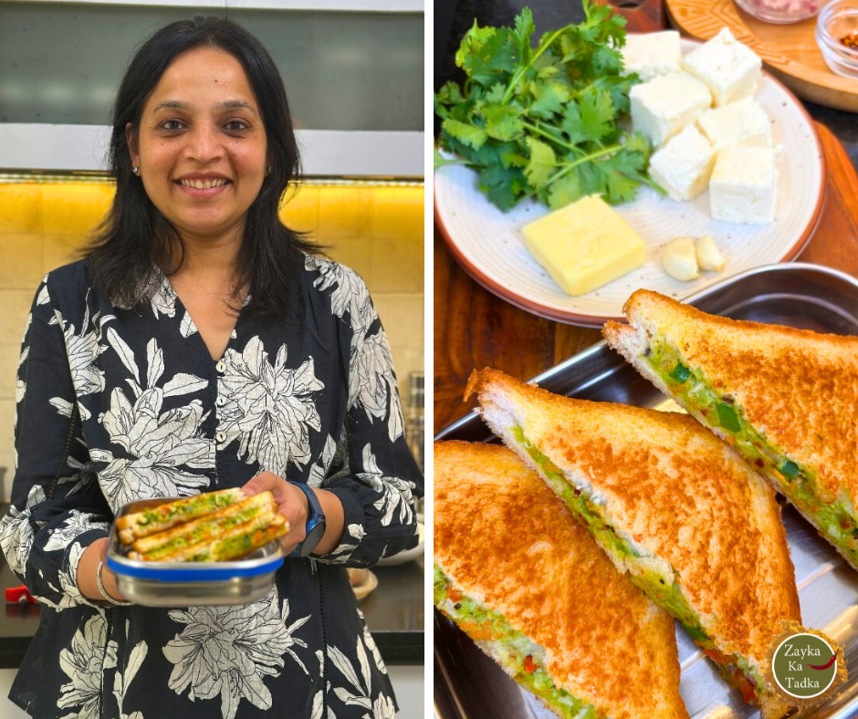 Creamy Paneer Dip Sandwich Recipe