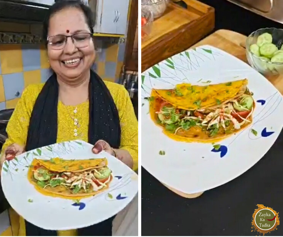 Chilla Roti Wrap | Leftover Roti Veg Wrap Recipe