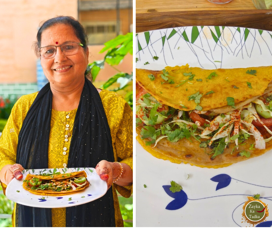 Chilla Roti Wrap | Leftover Roti Veg Wrap Recipe
