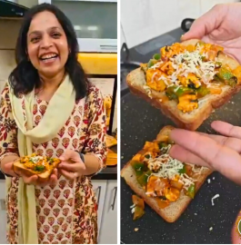 Paneer Tikka Open Toast Recipe