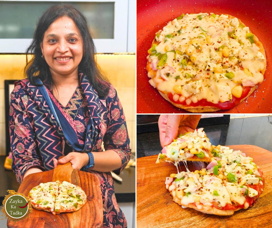 Cheese Burst Roti Pizza On Tawa Recipe
