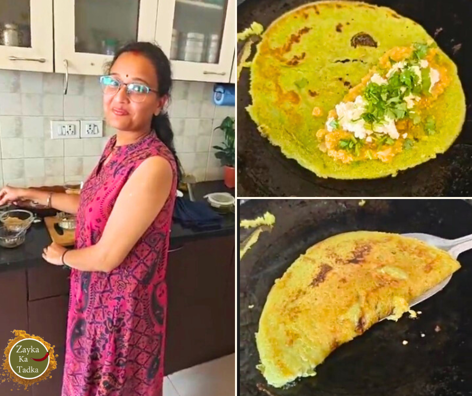 Paneer Stuffed Moong Dal Chilla | Stuffed Moong Dal Cheela Recipe