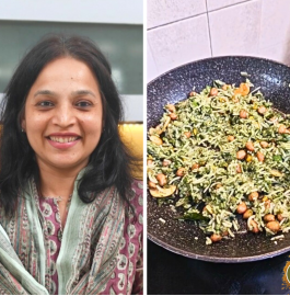 Coriander Peanut Rice | Coriander Lime Rice Recipe