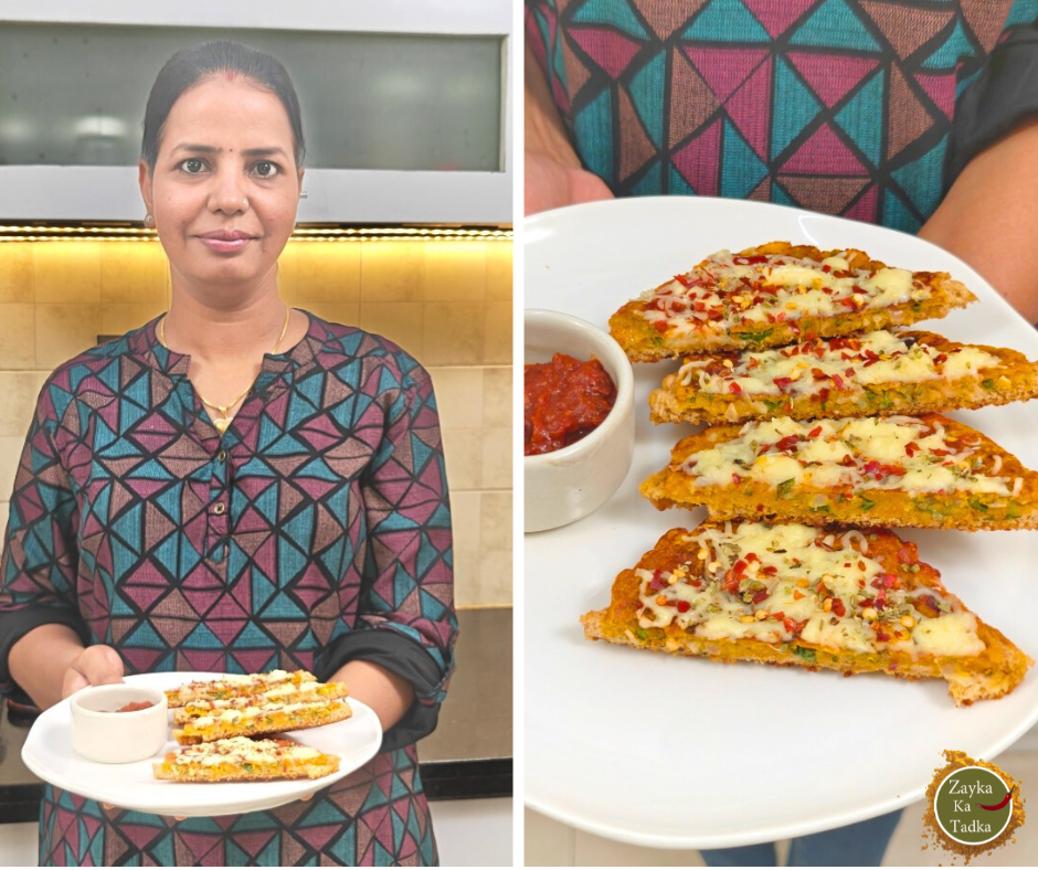 Cheesy Besan Bread Toast Recipe