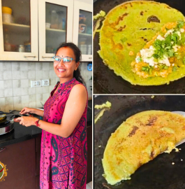 Masala Oats Stuffed Cheela Recipe