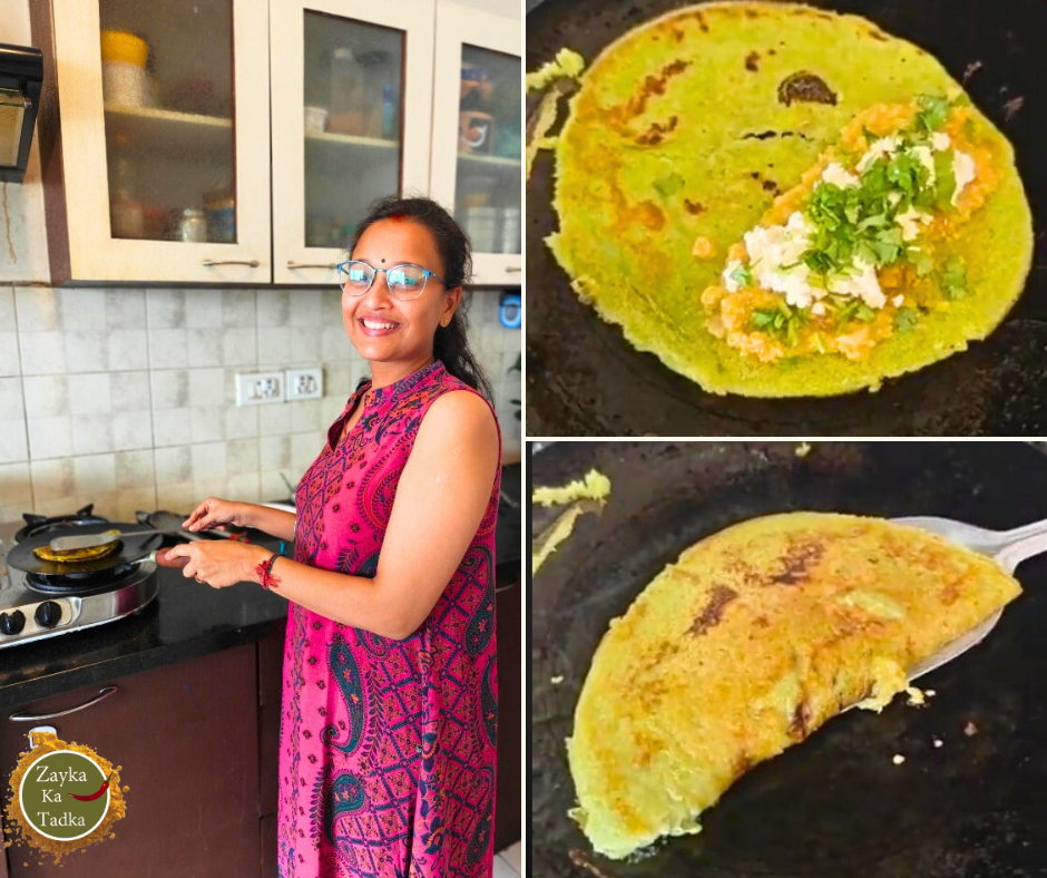 Masala Oats Stuffed Cheela Recipe