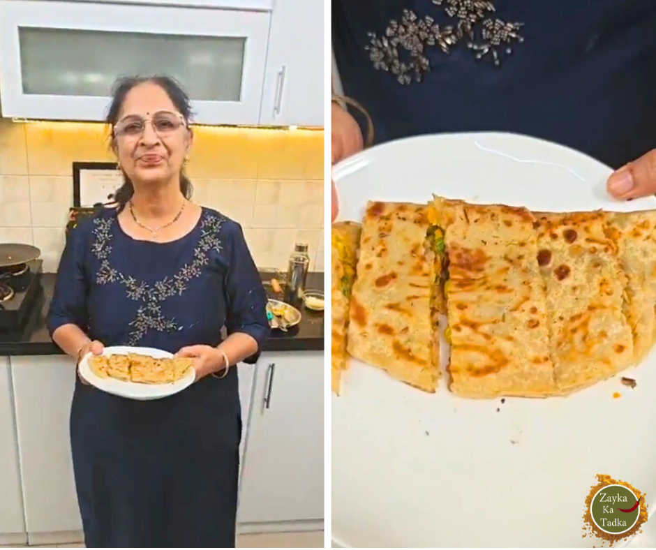 Cheesy Stuffed Garlic Roti Recipe
