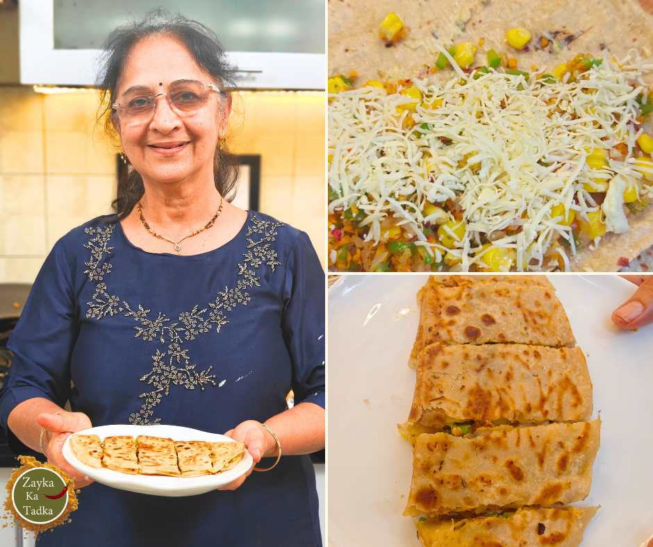Cheesy Stuffed Garlic Roti Recipe