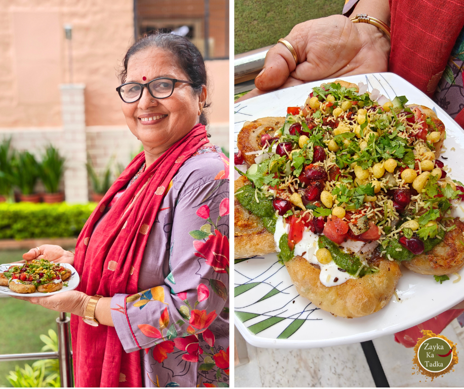 Paneer Pinwheel Samosa Chaat Recipe