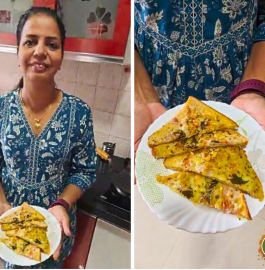Open Aloo Tadka Toast Recipe