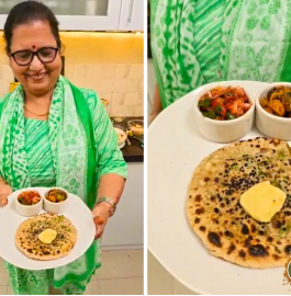 Matar Stuffed Kulcha With Pyaz Ka Achar Recipe