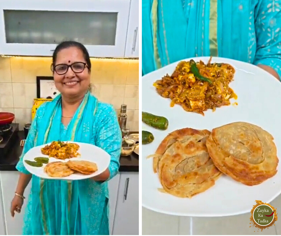 Achari Paneer With Lachha Paratha Recipe