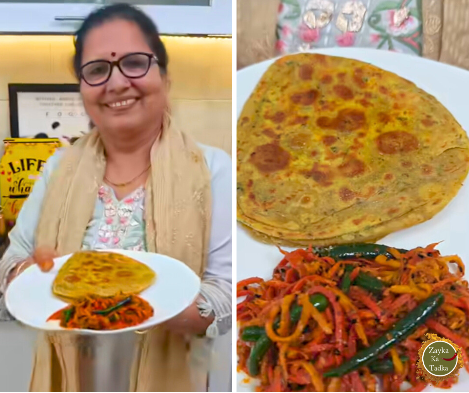 Instant Gajar Mooli Ka Achar With Lachha Paratha Recipe